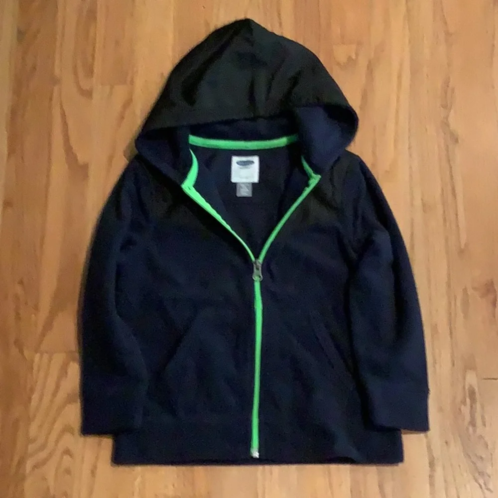 Old Navy: SWEATSHIRT Hoodie Size XS(5) Navy/Black/Electric Green